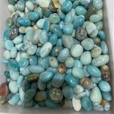 Imagem de Pedras de cristal roladas de calcita caribenha esculpidas naturais para venda - (Cor: azul celeste, tamanho: 20-30 mm)