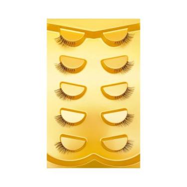 Imagem de Cílios Postiços De Olho De Gato Natural Em Mink Sintético, 5 Pares, Fa