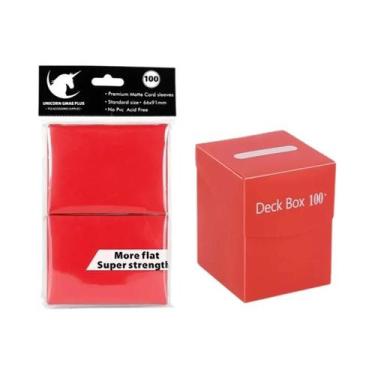 Imagem de Caixa De Cartas Padrão Fosca Para Pokémon MTG TCG Com Divisória 100PCS