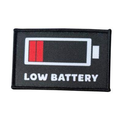 Imagem de Patch de moral engraçado de bateria fraca - Patch tático para equipamento militar da bandeira dos EUA, mochilas, bonés de beisebol de operador, porta-placas e coletes - adesivos de moral