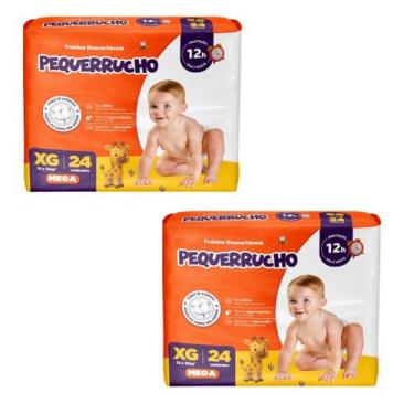 Imagem de Kit 2 PCT Fralda Descartável Pequerrucho Mega Todos os tamanhos, XG