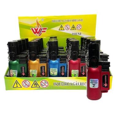 Imagem de Isqueiro Maçarico a Gás Recarregável WF - Cores Sortidas