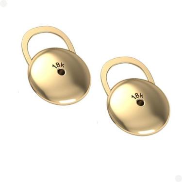 Imagem de Par de Tarraxas Brinco Sustentação Sutiã Pressão em Ouro 18K - K130 - 