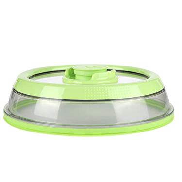 Imagem de Tampa seladora de alimentos a vácuo, sem bpa, filme para manter o frescor, fácil uso, ferramenta de cozinha, máquina de lavar louça, segura, verde, silicone abs, 25x25x6 5cm