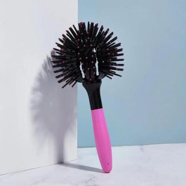 Imagem de Escova De Cabelo Redonda 3D Desembaraçadora Esférica 360 graus Pente D