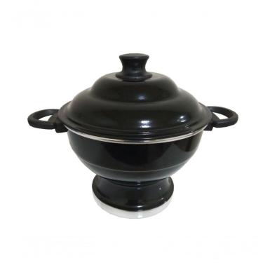 Imagem de Sopeira De Aluminio Com Tampa Grande 3l Preto Verniz Belmar