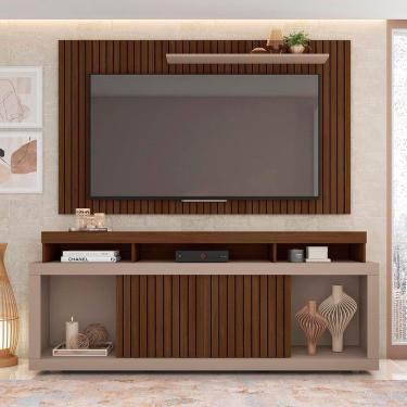 Imagem de Painel Tv 60 Pol 180cm E Bancada Com Rodízio Sala Navel C01 - D'rossi Havana-fendi