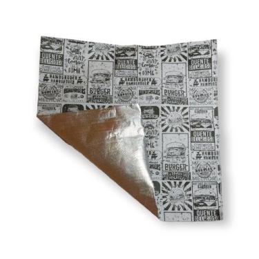 Imagem de Embala Lanche Laminado Estampado 38x38 com 50 unidades - Pluma