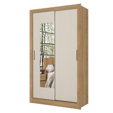 Imagem de Guarda Roupa Solteiro City 2 Portas Flex Glass Capuccino Off White Menta - Thb