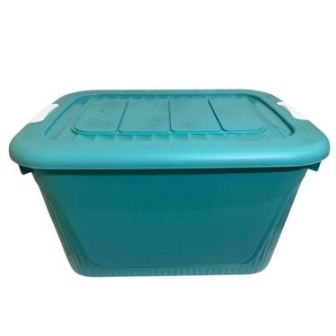 Imagem de Caixa Organizadora Container 50 Trava/roda Plasnorthon Cor Esmeralda