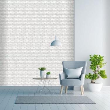 Imagem de Papel de Parede Adesivo Autocolante Decorativo Tijolinho Branco 3D 10 