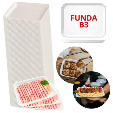 Imagem de Bandeja De Isopor Funda B3 Fardo Kit 400 Unidades Legumes Frutas Frios