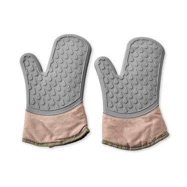 Imagem de Conjunto de luvas resistentes ao calor com design de gota de água, sil