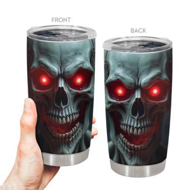 Imagem de Caneca de café Oasisdream Tumbler 600mL com estampa de caveira