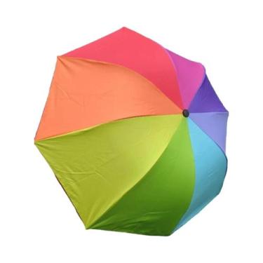 Imagem de Guarda-Chuva Portátil Rainbow Wonder Com Design Dobrável De Três Dobra