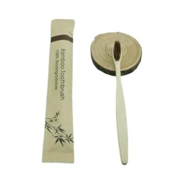 Imagem de Escova De Dentes Vegana De Carvão De Bambu Com Cerdas Macias Ecológica