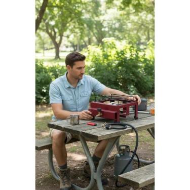 Imagem de Fogão 1 Boca Portátil Alta Pressão Gás GLP Vinho - Congratulations Sto