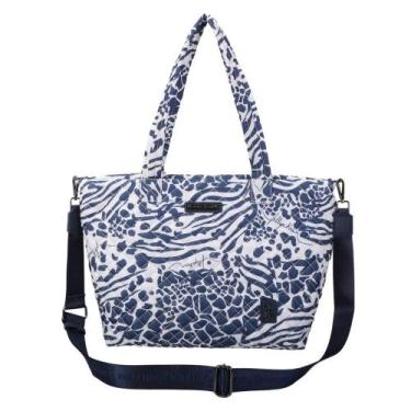 Imagem de Bolsa Tote Bag Grande Fellipe Krein Ss23 Matelassê Casual Fk635 - Azul