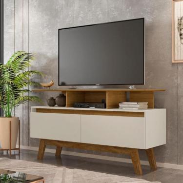 Imagem de Rack para TV até 50 Polegadas 2 Portas com Pés de Madeira Rubi 1.2 Bechara