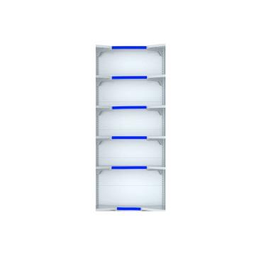 Imagem de Kit 6 Bandejas Canto 202 FIT Farmacia 30/25 Branco Pe Azul