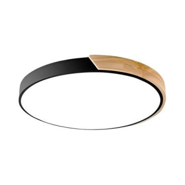Imagem de Luminária De Teto LED Moderna Nórdica Circular De Madeira Para Quarto,