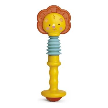 Imagem de Chocalho E Mordedor Esticadinho Leãozinho Elka Brinquedos Amarelo