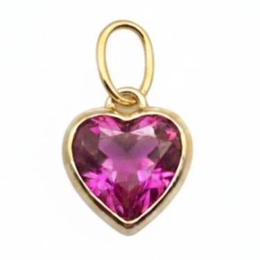 Imagem de Pingente ponto de luz coração 6mm ouro 18k 750 - VIRS, Rosa