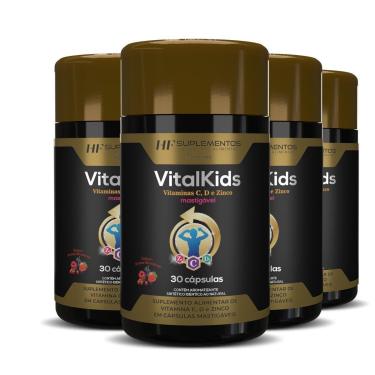 Imagem de 4X VITALKIDS VITAMINA C D ZINCO 30CAPS MASTIGAVEL HF-Unissex