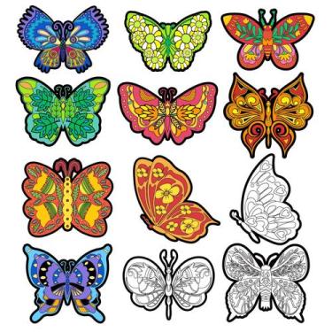 Imagem de Conjunto de cartolina para colorir Bosctanuc Butterflies Velvet x24