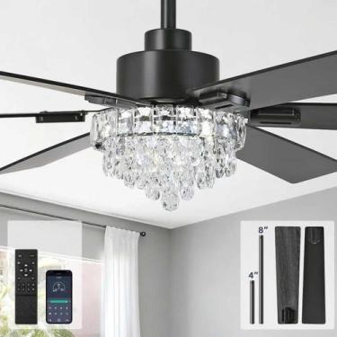 Imagem de Ventilador de Teto Lustre Fanyamei 52 polegadas com Luz e Controle Rem
