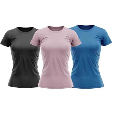Imagem de Kit 3 Camisas Proteção Solar Manga Curta Feminina Blusa Térmica - TR4,