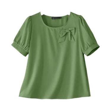 Imagem de Blusa Feminina De Verão Para Trabalho OL ZANZEA, Elegante, Manga Curta
