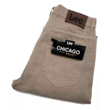 Imagem de Calça jeans sarja lee chicago 100% algodão tradicional masculina, 48