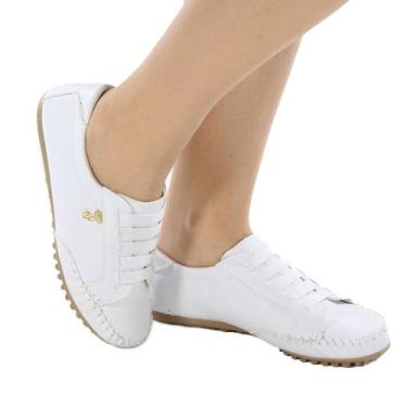 Imagem de Tênis Feminino Mocatênis Sapatênis Confort - Clara Maria Shoes, Branco