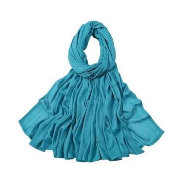 Imagem de Lenço Hijab De Algodão E Rayon Tamanho Grande, Cor Sólida, Para Mulher