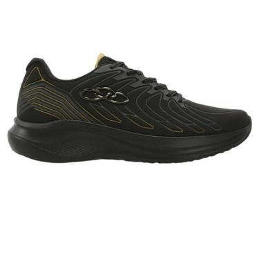 Imagem de Tênis Olympikus Masculino Confortável para Caminhada, Preto, Dourado, 