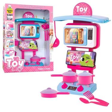 Imagem de Kit Cozinha Mega Fogãozinho com Panelinhas e Micro-ondas - Samba Toys