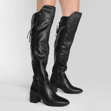 Imagem de Bota Feminina Couro Bottero Over The Knee 347805, Preto, 35