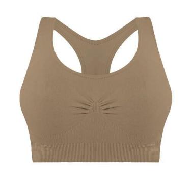 Imagem de Top Feminino Nadador Sem Costura Chocolate - SELENE, Marrom, EG