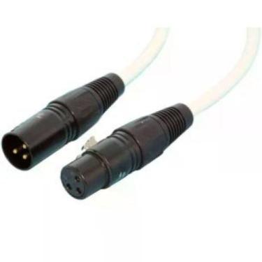 Imagem de Cabo XLR Macho Fêmea 2m Branco Balanceado Cobre OFC Integração - Cabos