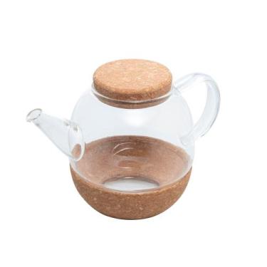 Imagem de Chaleira de vidro com base antiderrapante e tampa em rolha 800ml - WOL