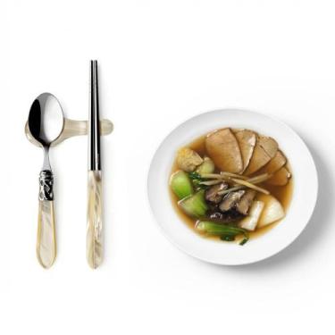 Imagem de Conjunto Hashi com Suporte Colher Sushi Aladim Bugatti