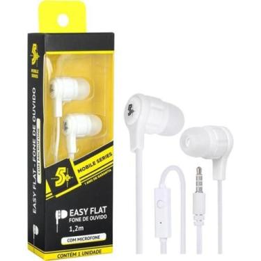Imagem de Fone De Ouvido 5+ Easy Flat Com Microfone Branco