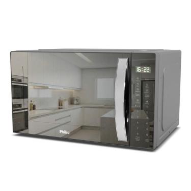 Imagem de Micro-ondas de Bancada Philco Pmo31s 28L 1100W Descongelar Manter Aquecido Tira Odor Prata 110V