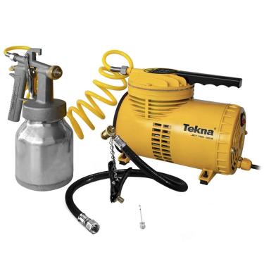 Imagem de Motocompressor de Ar CD1.2 1-4HP 50PSI com Kit Mangueira Preto Tekna 13,6CM 68L-MIN Bivolt