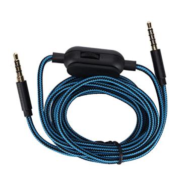 Imagem de Fio de fone de ouvido, fio de áudio de fone de ouvido Substituição do fio de áudio do fone de ouvido Controle de volume do fio trançado de 78 polegadas compatível para Astro A10 A30(Tipo B)