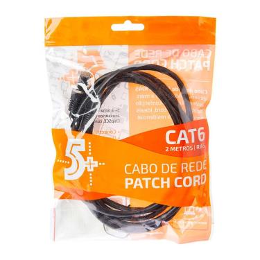 Imagem de Cabo de Rede FTP (Patch Cord) RJ45 Cat 6 - Blindado - 2 metros - Preto - Chip SCE - 018-1086