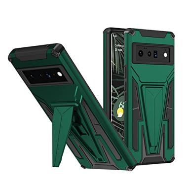 Imagem de Capa para Google Pixel 6/6 Pro com suporte magnético, capa protetora resistente à prova de choque, capa protetora de policarbonato rígido com camada dupla, verde, 6 Pro 17 cm