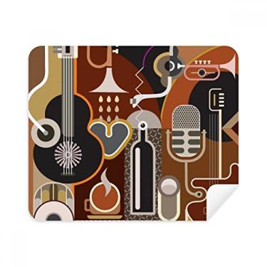 Imagem de Guitar Music Illustrate Pano de limpeza com estampa azul, 2 peças, tecido de camurça