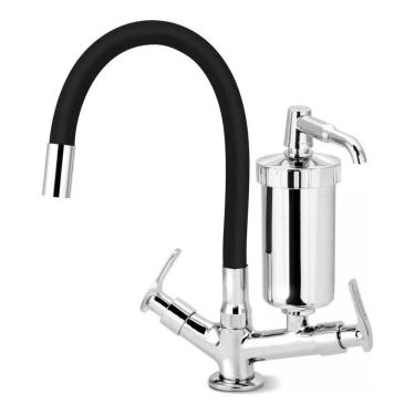 Imagem de Torneira Gourmet Cozinha Filtro Bancada Silicone Preta